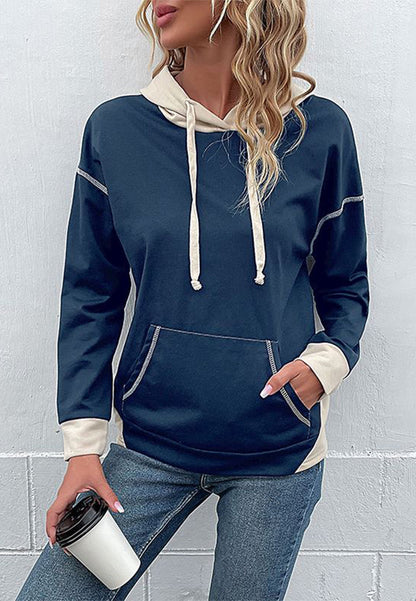 Hoodies- Oversized Kangaroo Pocket Hoodie - Hooded Sweatshirt- - IndioGear Fashion and Gear