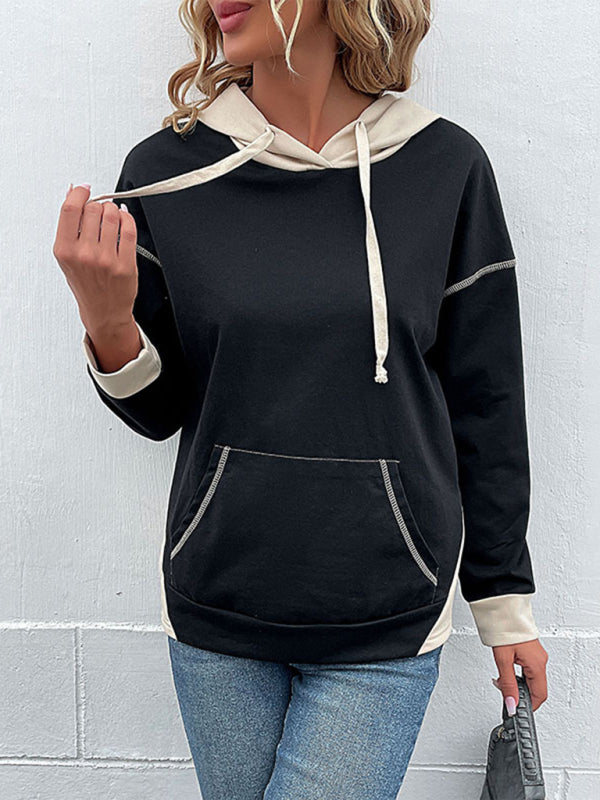 Hoodies- Oversized Kangaroo Pocket Hoodie - Hooded Sweatshirt- - IndioGear Fashion and Gear