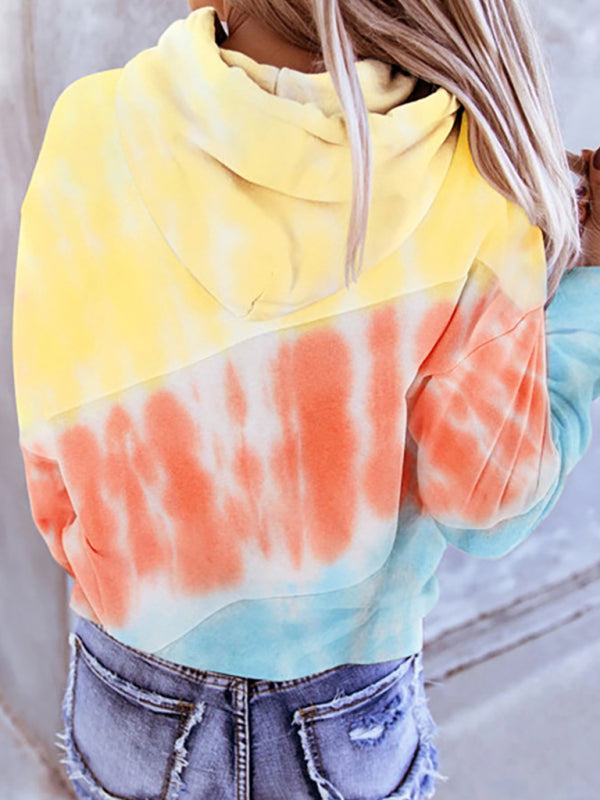 Hoodies- Tie Dye Hoodie - Cotton Blend, Kangaroo Pocket Sweatshirt- - IndioGear Fashion and Gear