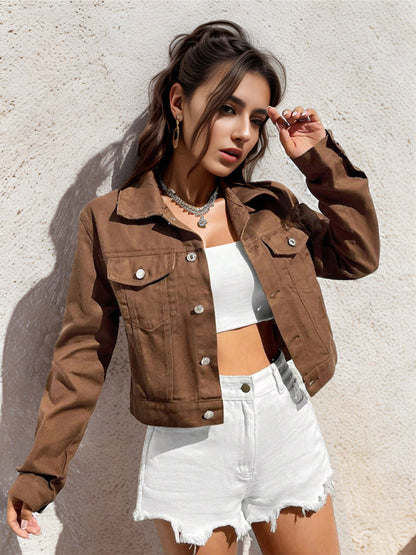 Denim Crop Jacket in Cotton