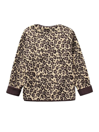 Jackets- Warmer Cozy Animal Print Button-Up Jacket- - IndioGear Fashion and Gear