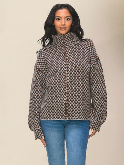 Jackets- Wool Blend Houndstooth Jacket for Winter- - IndioGear Clothing and Gear