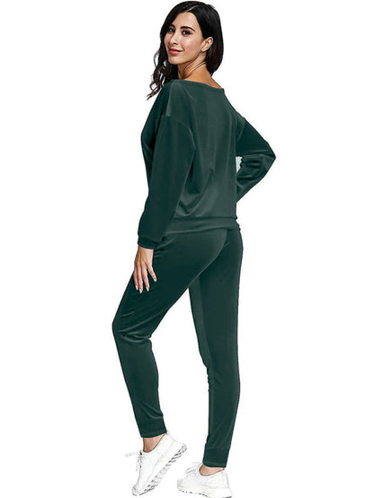 Jogging Set- Velour Jogging Couture Lounge Set with Sweatpants and Sweatshirt- - IndioGear Clothing and Gear