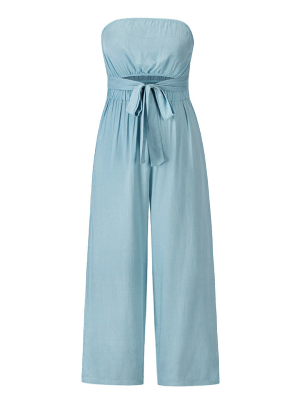 Jumpsuit- Casual Strapless Jumpsuit for Women - Summer Tube Playsuit- - IndioGear Fashion and Gear