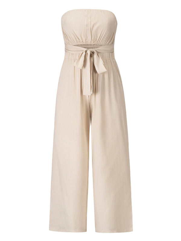 Jumpsuit- Casual Strapless Jumpsuit for Women - Summer Tube Playsuit- - IndioGear Fashion and Gear