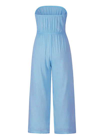 Jumpsuit- Casual Strapless Jumpsuit for Women - Summer Tube Playsuit- - IndioGear Fashion and Gear