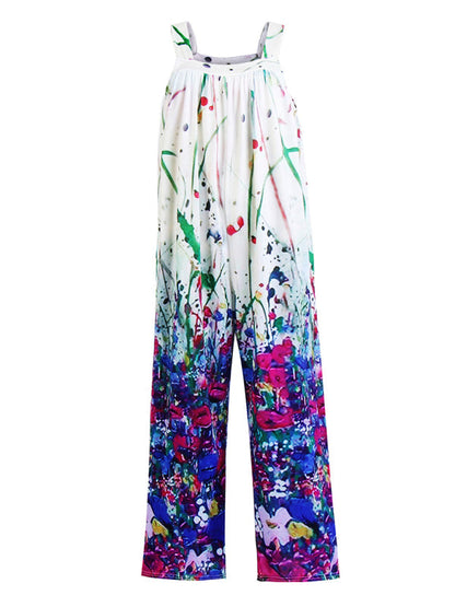 Jumpsuit- Floral Square Neck Jumpsuit - The Perfect Summer Outfit- - IndioGear Fashion and Gear