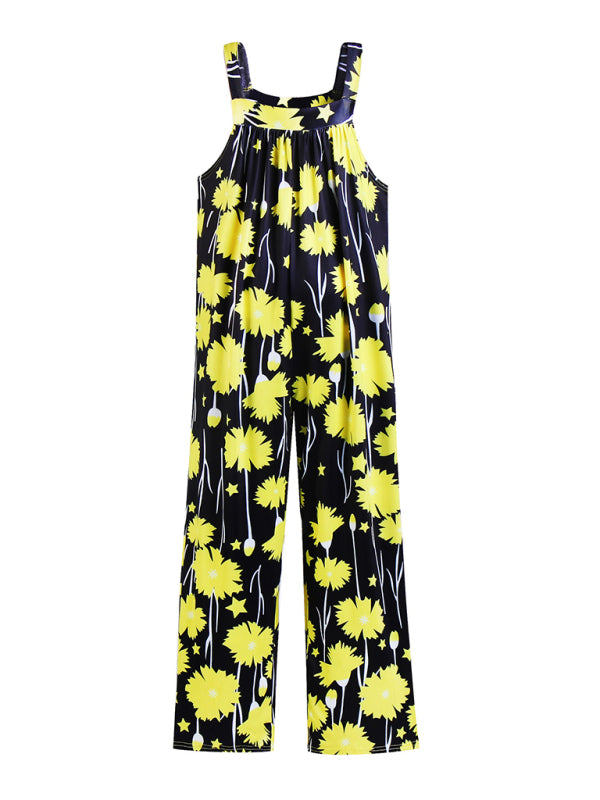 Jumpsuit- Floral Square Neck Jumpsuit - The Perfect Summer Outfit- - IndioGear Fashion and Gear