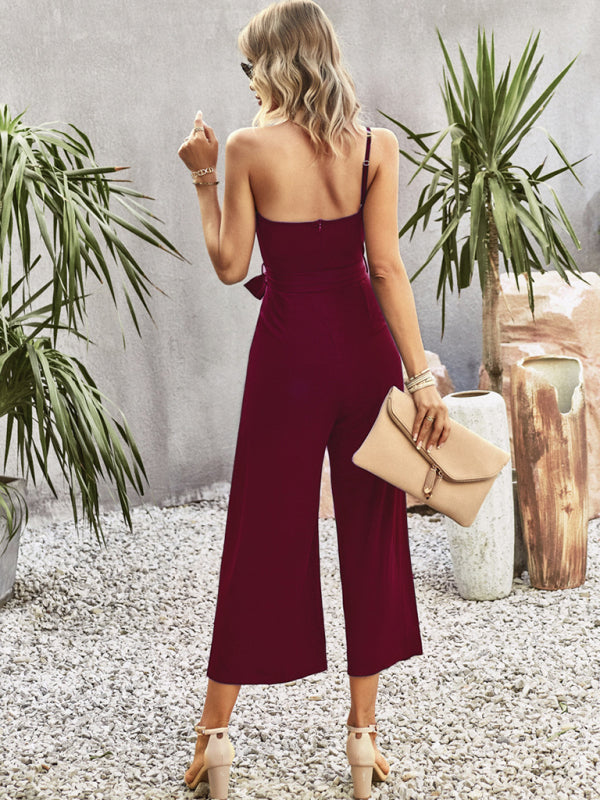 Jumpsuit- One-Shoulder Women's Jumpsuit with pockets- - IndioGear Fashion and Gear