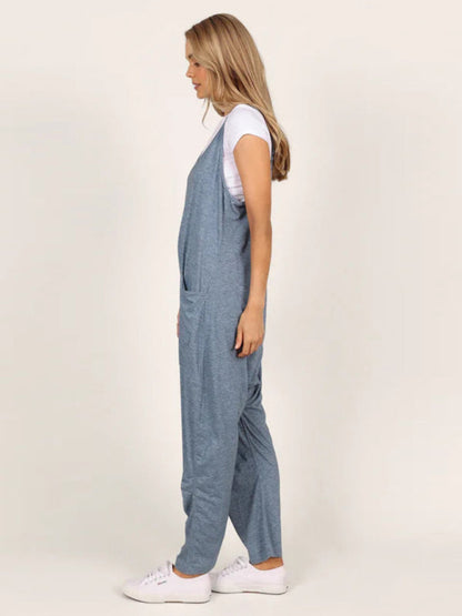 Jumpsuit- Solid Oversized Jumpsuit | Overalls with Pockets- - IndioGear Fashion and Gear