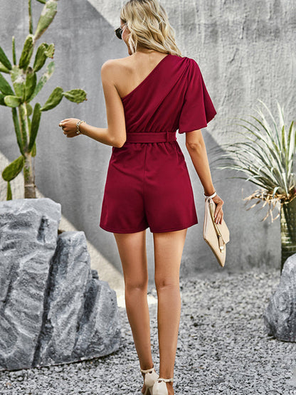 Jumpsuits- Chic and Comfortable One-Shoulder Jumpsuit - Your Perfect Companion for Every Occasion- - IndioGear Fashion and Gear