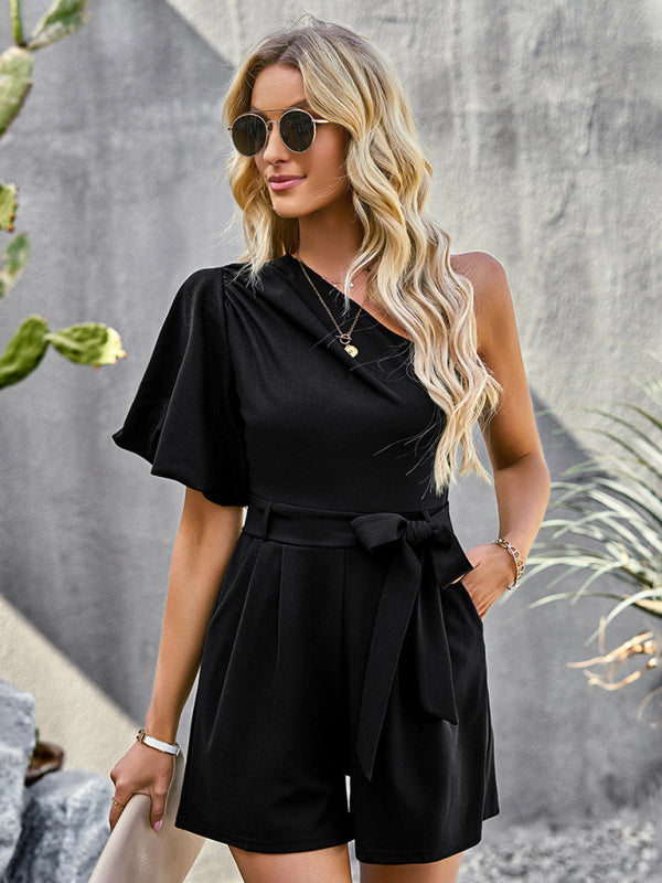 Jumpsuits- Chic and Comfortable One-Shoulder Jumpsuit - Your Perfect Companion for Every Occasion- - IndioGear Fashion and Gear