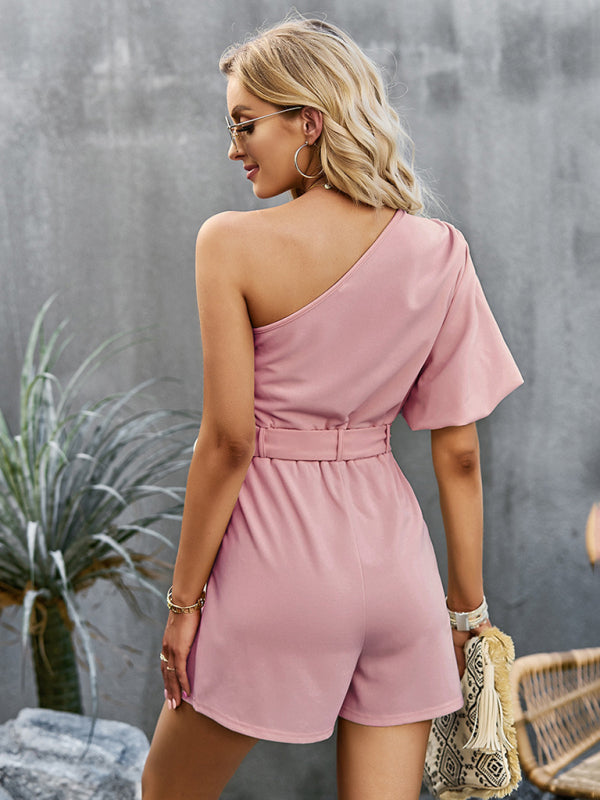 Jumpsuits- Chic and Comfortable One-Shoulder Jumpsuit - Your Perfect Companion for Every Occasion- - IndioGear Fashion and Gear