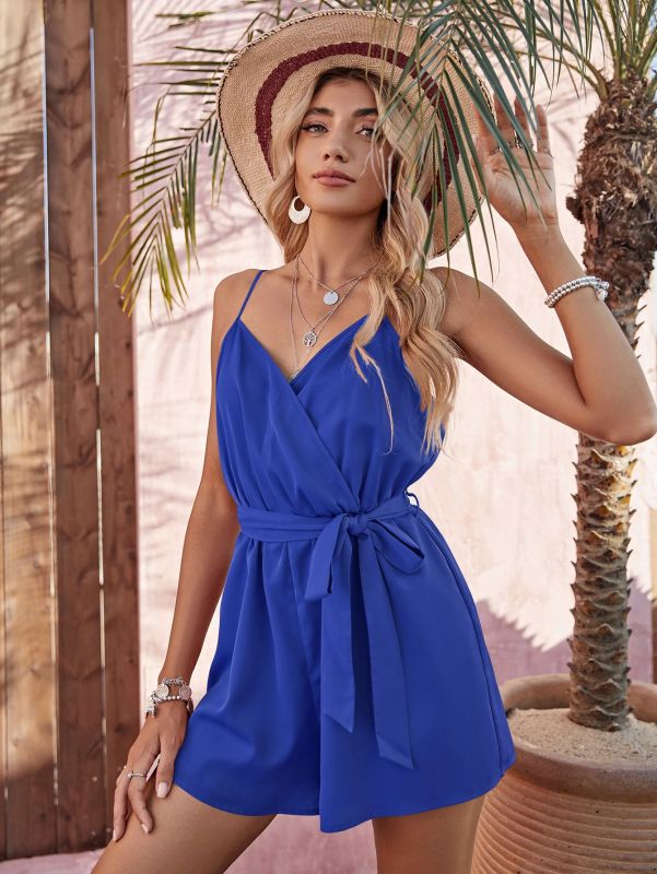 Jumpsuits- Chic and Versatile Sleeveless Jumpsuit for Women- Blue- IndioGear Fashion and Gear