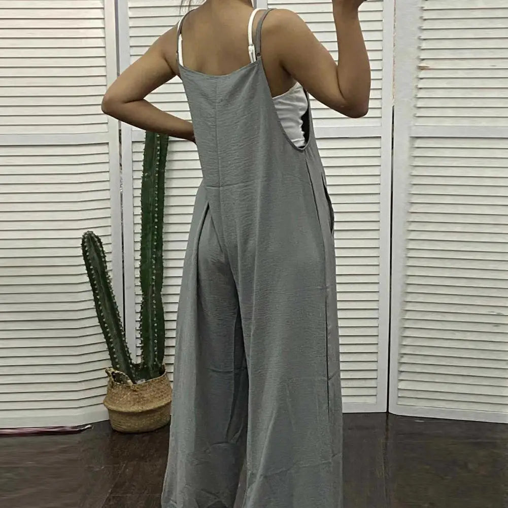 Jumpsuits- Full-Length Bib Pants Playsuit for Women - Utility Style Overalls- - IndioGear Fashion and Gear