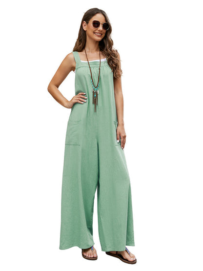 Jumpsuits- Wide-Leg Overalls - Cotton Jumpsuits - Lounge Pantsuits- - IndioGear Fashion and Gear