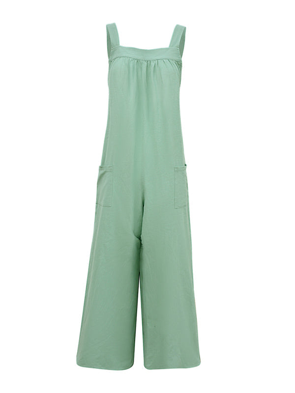 Jumpsuits- Wide-Leg Overalls - Cotton Jumpsuits - Lounge Pantsuits- - IndioGear Fashion and Gear