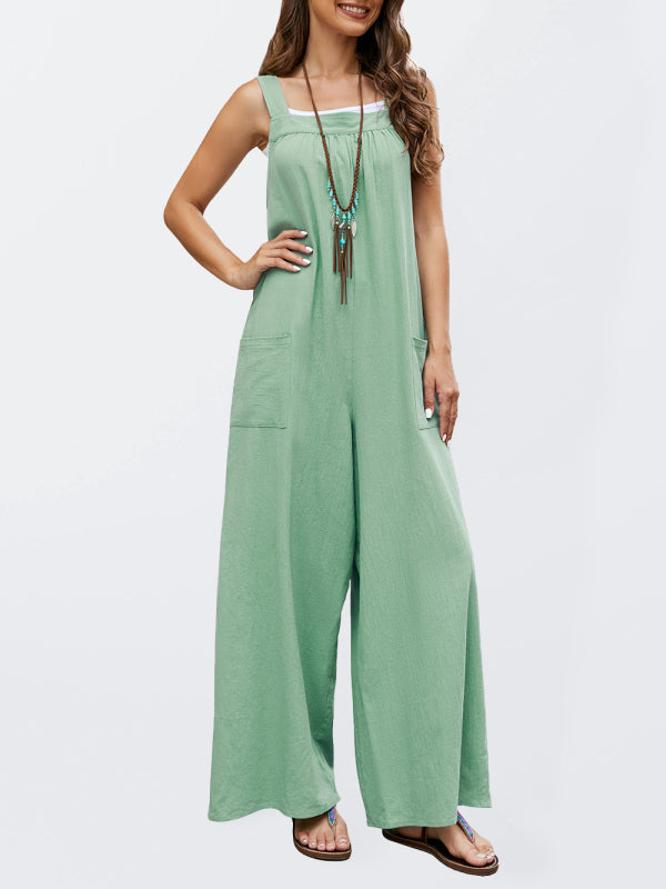 Jumpsuits- Wide-Leg Overalls - Cotton Jumpsuits - Lounge Pantsuits- - IndioGear Fashion and Gear