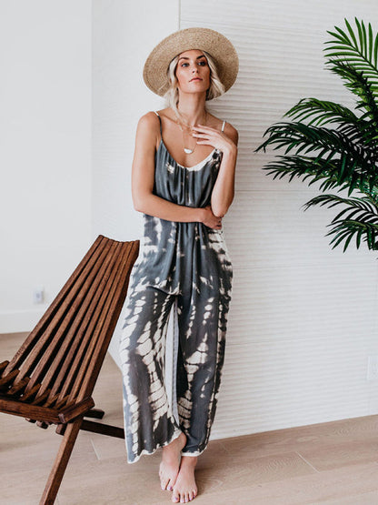 Jumpsuits- Women's Comfy Baggy Jumpsuit with Pockets - Versatile Loose Overalls- Grey- IndioGear Fashion and Gear