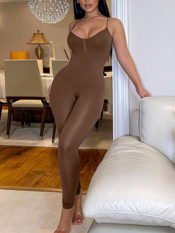 Jumpsuits- Women's Tight-Fitting Unitard Jumpsuit for Active Living- - IndioGear Fashion and Gear