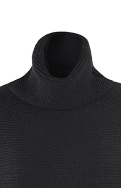 Knit Sweaters- Thick Knitted Chunky Turtle Neck Sweater- - IndioGear Fashion and Gear