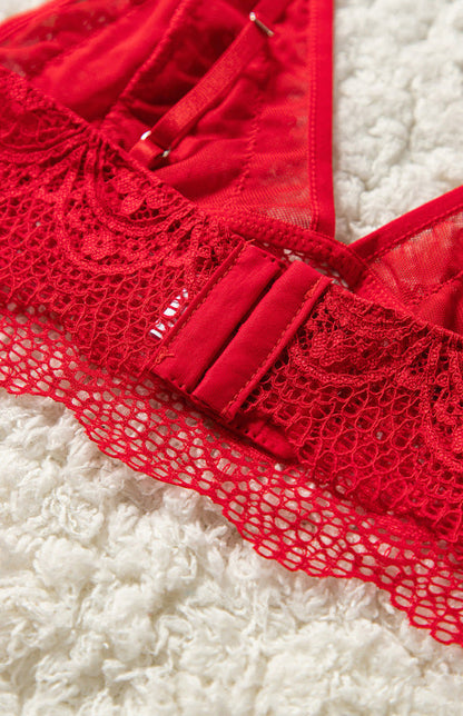 Lingerie- Lace 2 Piece Bralette and High Waisted Lace-Up Panty - Lingerie Duo- - IndioGear Fashion and Gear