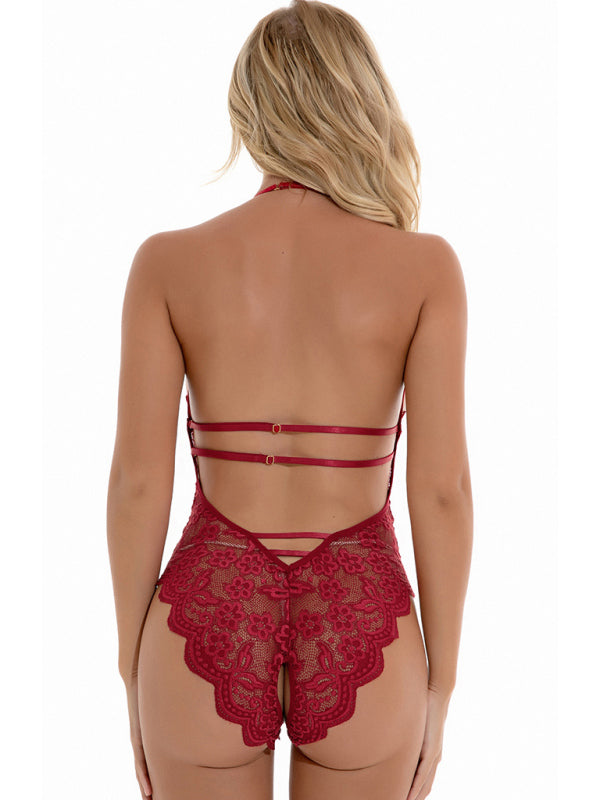 Lingerie- Lace Backless Teddy Bodysuit Lingerie- - IndioGear Fashion and Gear