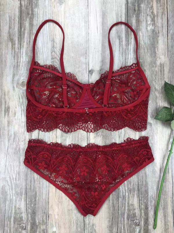 Lingerie Outfit- Romantic Lace Bra and Bikini - Ideal for Honeymoon- - IndioGear Clothing and Gear