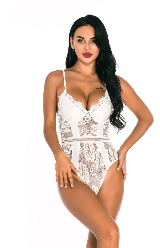 Lingerie- Romance in a Lace Lingerie Teddy Bodysuit- - IndioGear Fashion and Gear