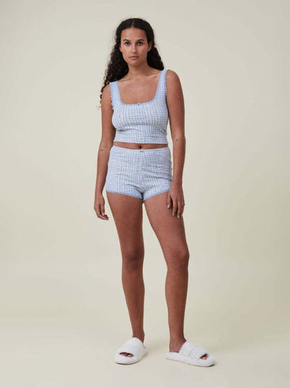 2-Piece Ribbed Summer Loungewear - Tank Top & Comfy Shorts