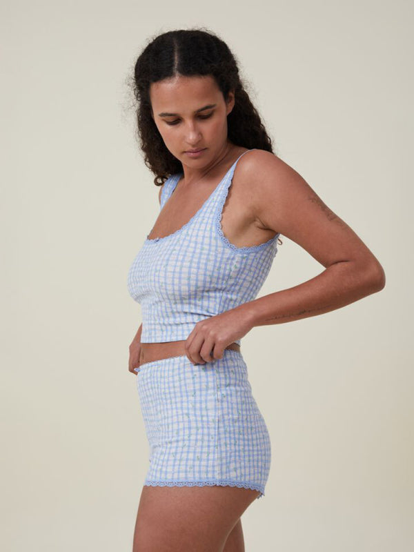 2-Piece Ribbed Summer Loungewear - Tank Top & Comfy Shorts