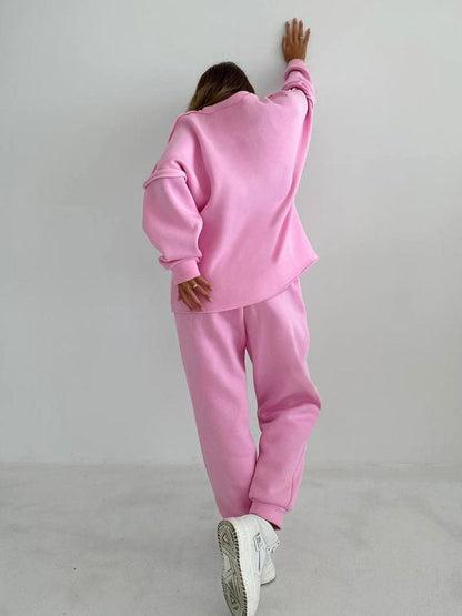 Patchwork Loungewear 2-Piece - Sweatpants & Relaxed Sweatshirt