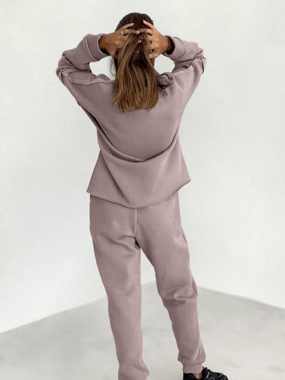 Patchwork Loungewear 2 pièces - Pantalon de survêtement et sweat-shirt décontracté