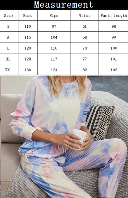 Loungewear- Tie Dye Duo Cotton Loungewear - Long Sleeves Tee and Pencil Pants- - IndioGear Fashion and Gear