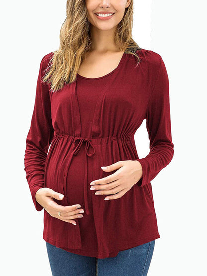 Bump-Friendly Maternity Nursing Flowy Blouse Top for Breastfeeding Moms