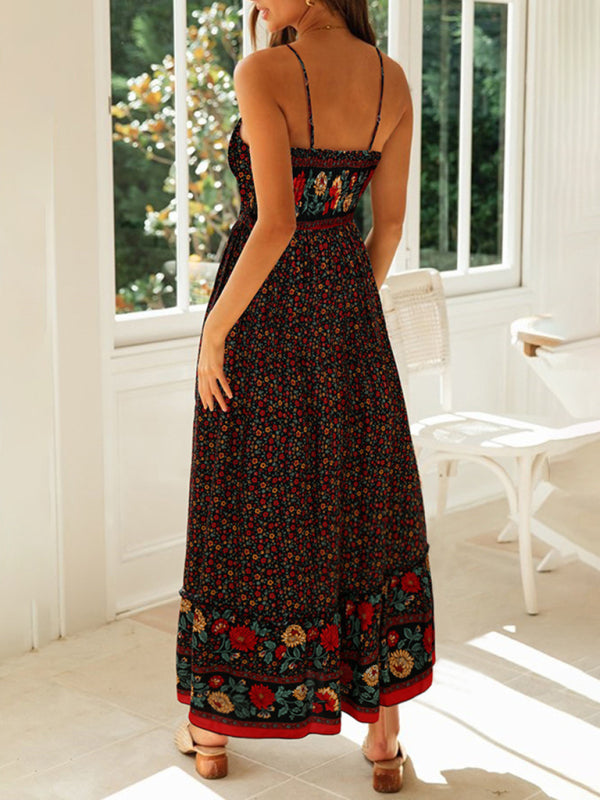 Maxi dress- Summer Blossom Suspender Maxi Dress - Cami Dress- - IndioGear Fashion and Gear