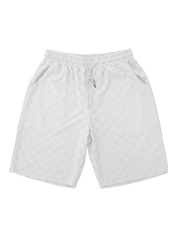 Tenue d'été 2 pièces surdimensionnée décontractée pour hommes - T-shirt et short texturés