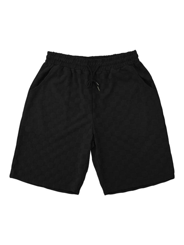 Tenue d'été 2 pièces surdimensionnée décontractée pour hommes - T-shirt et short texturés