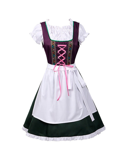 Oktoberfest Custome- German Halloween Cosplay Dress - Oktoberfest Bavaria Maid Outfit- - Pekosa Women Clothing