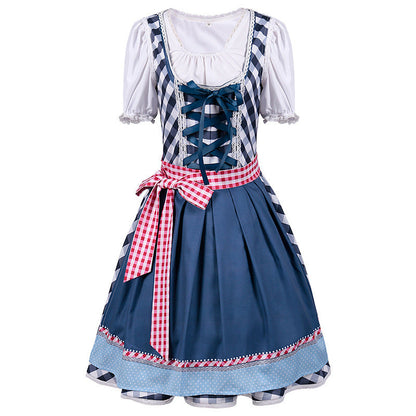 Oktoberfest Dress- Munich Traditional Dirndl - Oktoberfest Bavaria Maid Dress- Blue- Pekosa Women Clothing