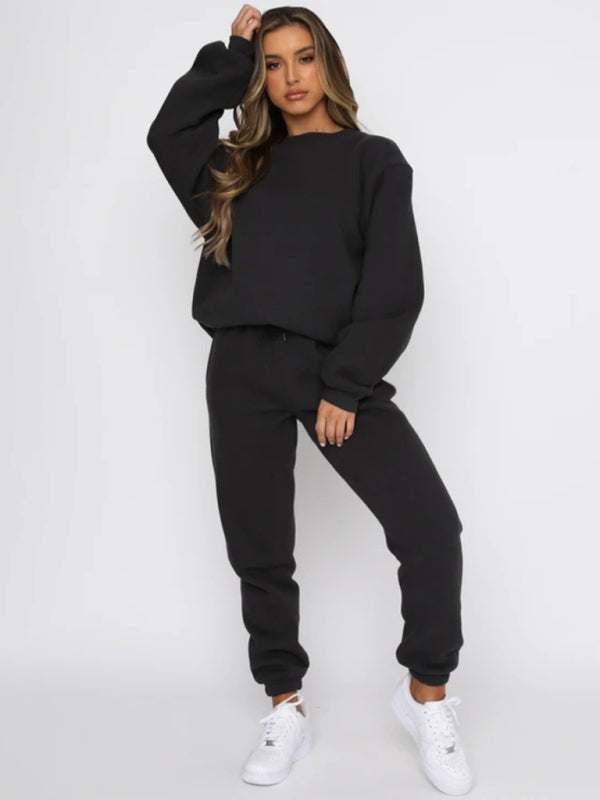 Outfit Sets-Matching Sweatpants & Sweatshirt for Active Days-Pekosa Women Clothing