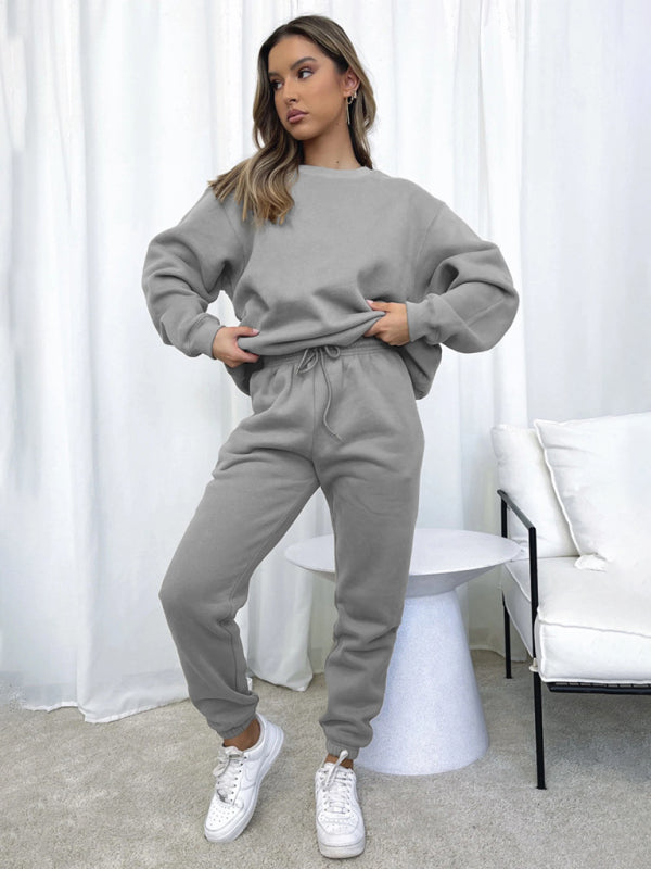 Outfit Sets-Matching Sweatpants & Sweatshirt for Active Days-Pekosa Women Clothing