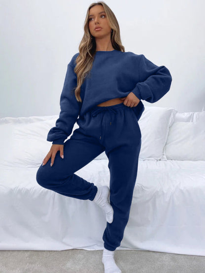 Outfit Sets-Matching Sweatpants & Sweatshirt for Active Days-Pekosa Women Clothing