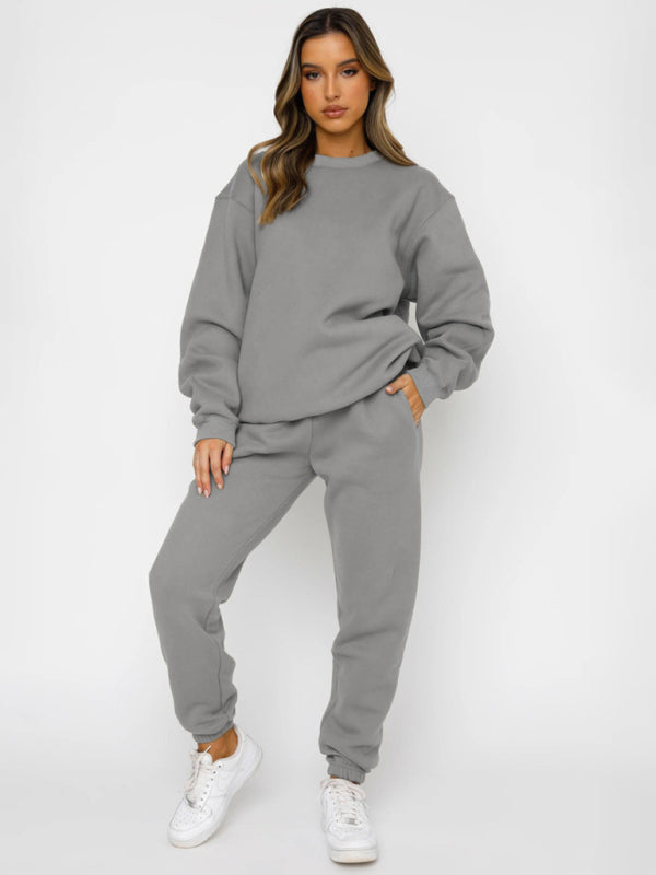 Outfit Sets-Matching Sweatpants & Sweatshirt for Active Days-Pekosa Women Clothing