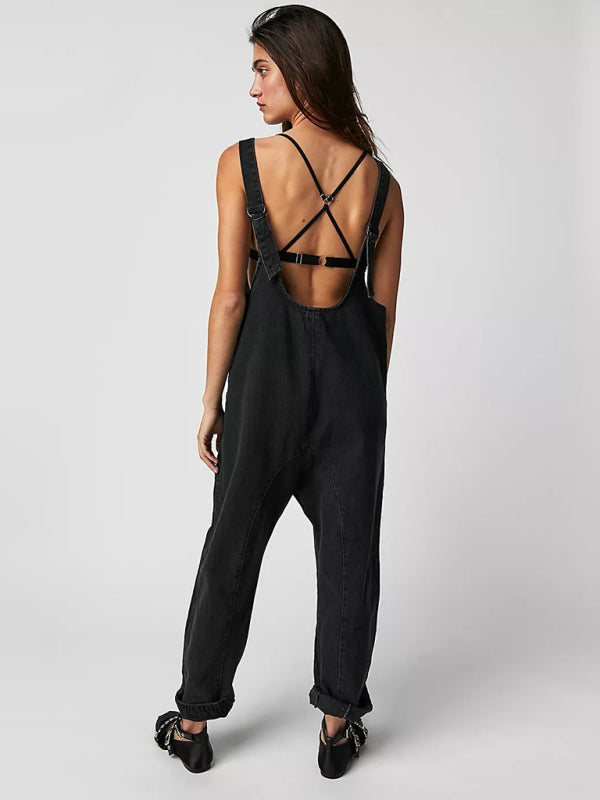 Overalls- Solid Cotton Bib Overalls Utility Jumpsuit for Everyday Wear- - IndioGear Clothing and Gear