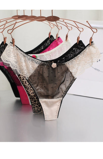 Panties- Women's Animal Print Lace G-String Panty- - IndioGear Fashion and Gear