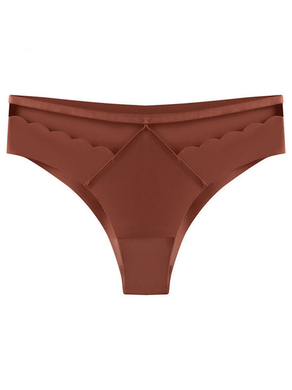 Panties- Women's Floral Lace Cutout Thong Panty- Brown- IndioGear Fashion and Gear