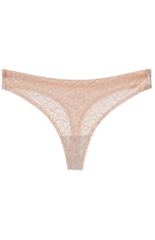 Panties- Women's Lace Panty Thong G-String- Cracker khaki- IndioGear Fashion and Gear