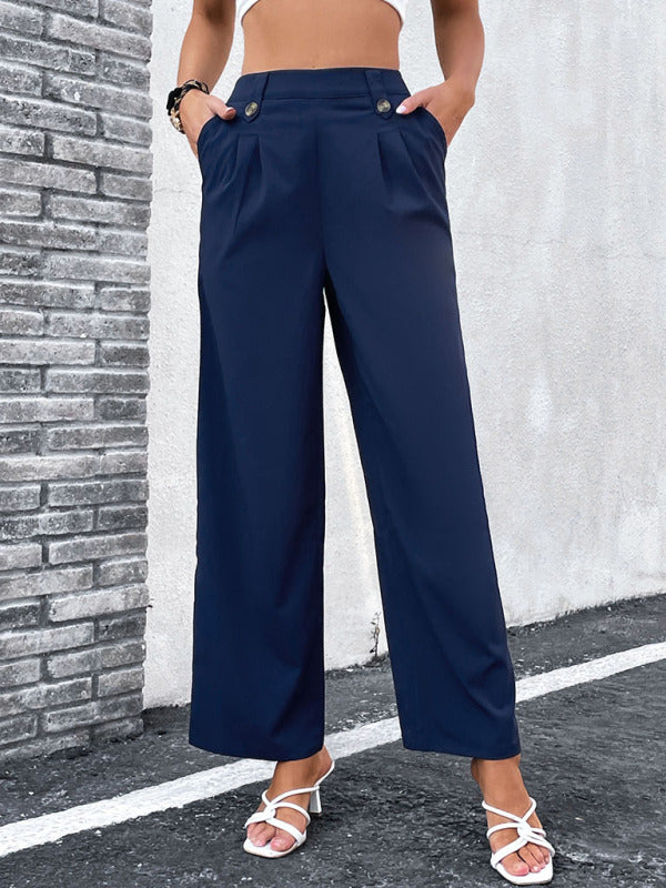 Pants- Straight-leg Trousers - Elegant Sailor Pants- - IndioGear Fashion and Gear