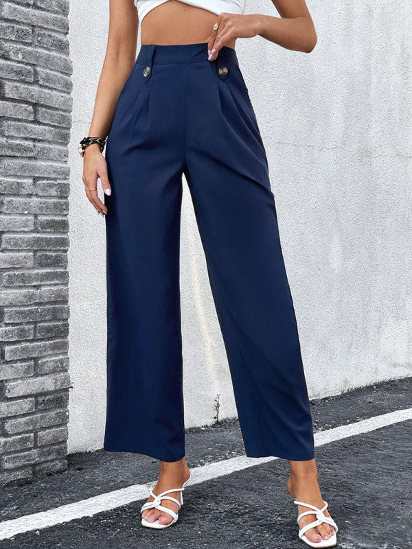 Pants- Straight-leg Trousers - Elegant Sailor Pants- - IndioGear Fashion and Gear